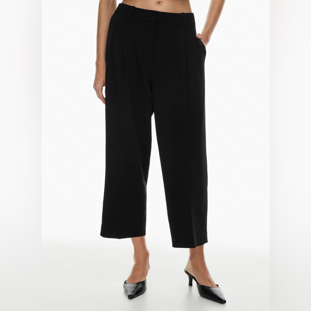 Babaton Pleated Cropped Pant - Black - Size 10